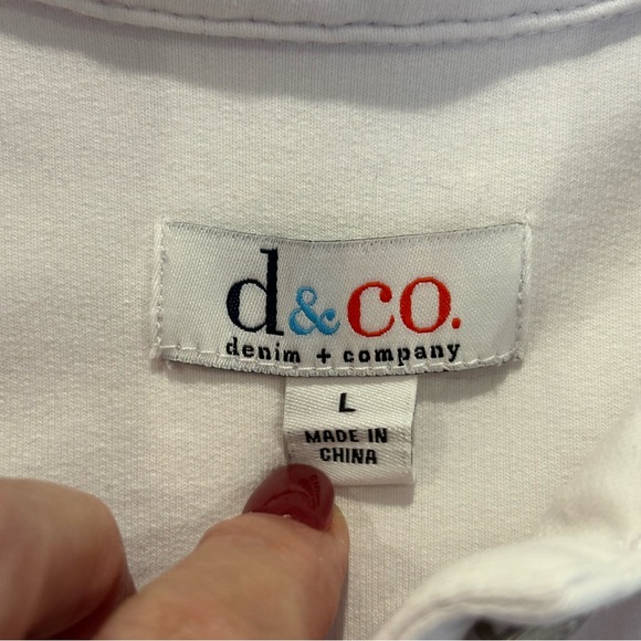 Denim & Co. EasyWear White Twill Classic Button-Front Jacket L - Picture 8 of 13